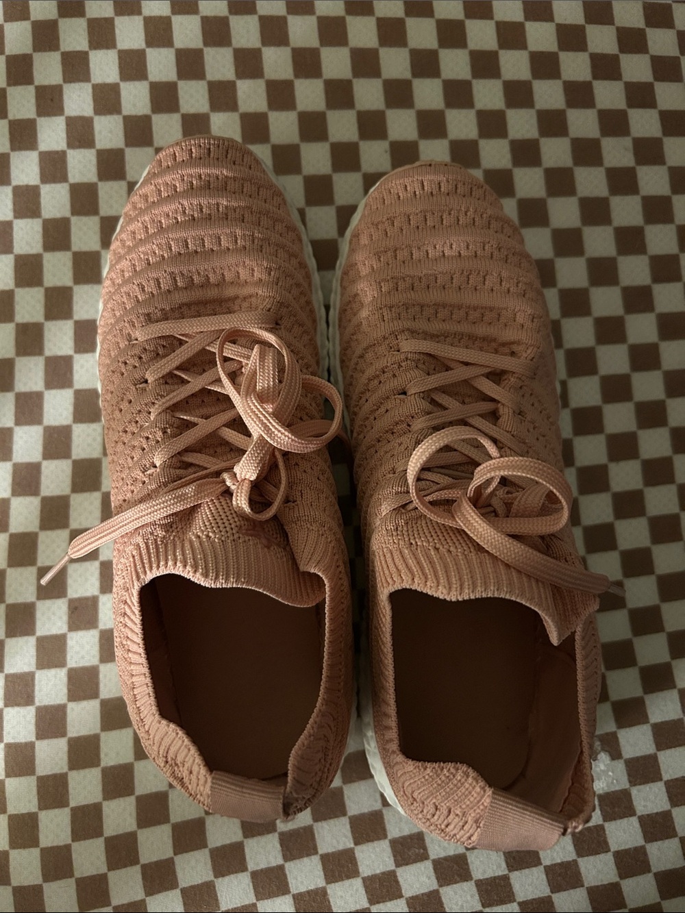 Danskin Knit Lace-Up Sneakers in Dusty Pink